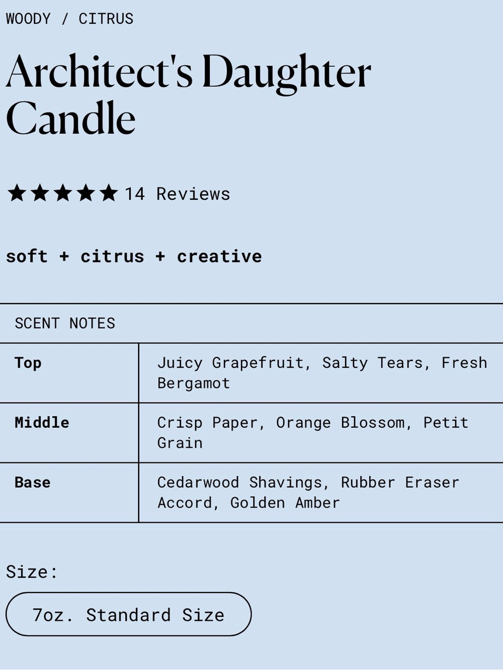 ✏️🕯️✨Architect's Daughter Candle: Cedarwood, Salt, Grapefruit, Orange Blossom 🍊 - Picture 2 of 12